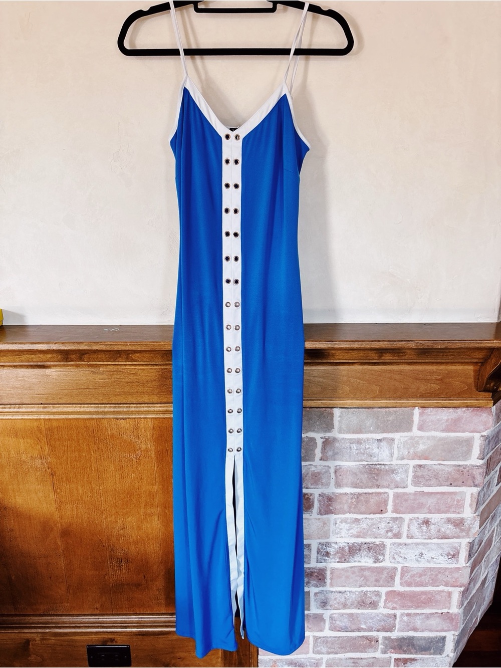 VENUS Royal Blue Maxi Dress with White Trim
